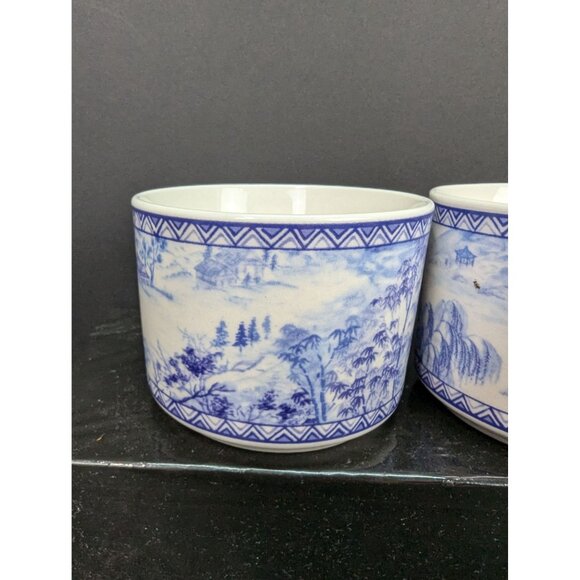 American Atelier At Home Asian Tonile 5025 Flat Coffee Cup Stoneware Set of 2 - Picture 4 of 10